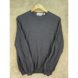 Calvin Klein Extra Fine Merino Wool Sweater V-neck Knit Crewneck Size M Light